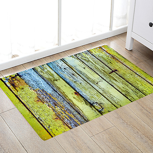 

Old Yellow Wooden Wall Modern Bath Mats Nonwoven / Memory Foam Novelty Bathroom