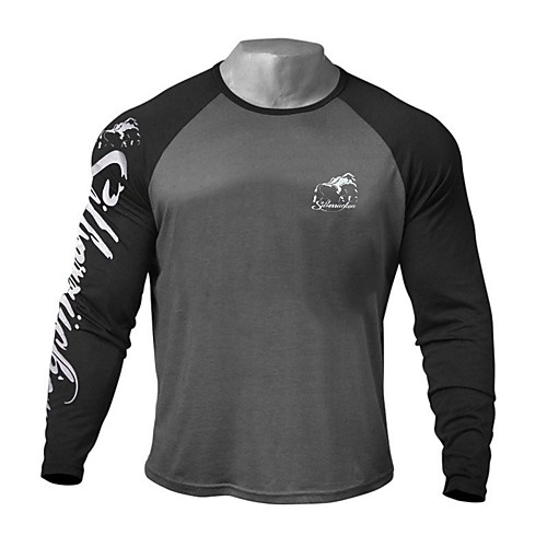 

Men's Long Sleeve Running Shirt Top Athleisure Winter Cotton Breathable Soft Sweat Out Fitness Gym Workout Performance Running Training Sportswear White Black Activewear Stretchy / Sweatshirt