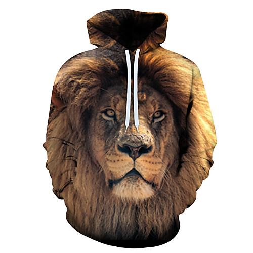 

Men's Hoodie Graphic Lion Cool Hooded Holiday Weekend 3D Print Casual Hoodies Sweatshirts Rainbow