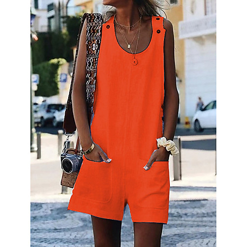 

Women's White Black Yellow Romper Solid Colored Color Block