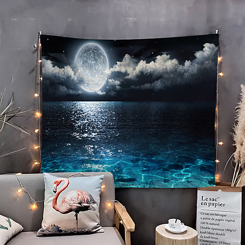 

Home Living Tapestry Wall Hanging Tapestries Wall Blanket Wall Art Wall Decor Moon And Sea Tapestry Wall Decor
