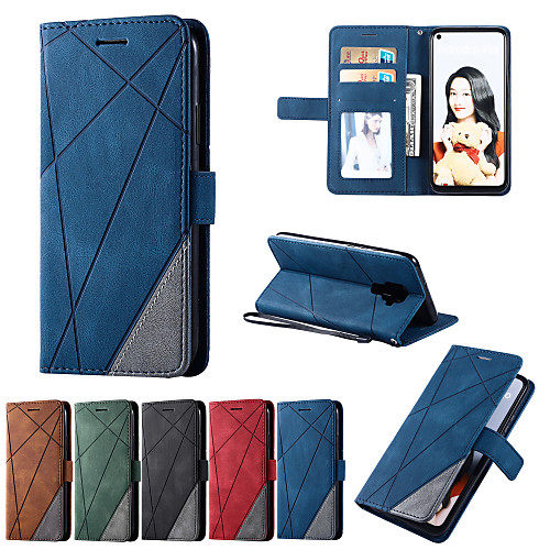

Phone Case For Huawei P20 lite P30 P30 Lite enjoy 7s mate 30 lite Shockproof Flip Back Cover Lines leather