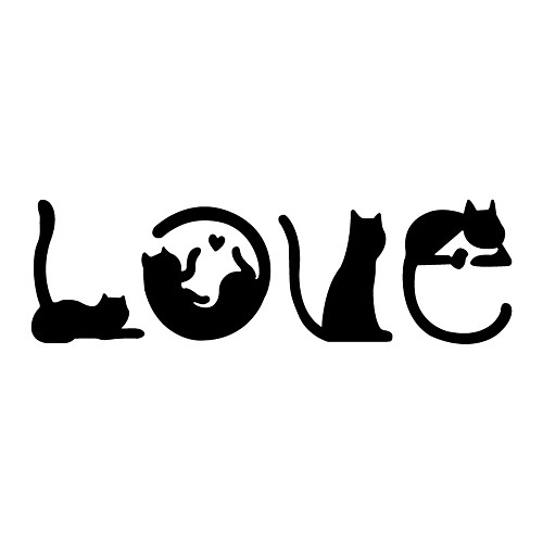 

Creative LOVE Cartoon Cat Wall Sticker Bedroom Home Decoration Self Adhesive Switch Door Sticker 267.8cm