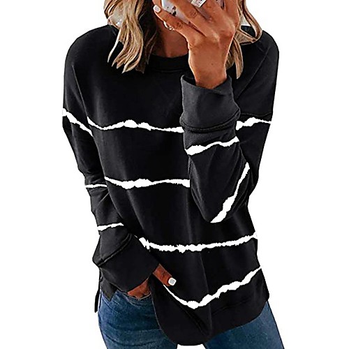

Women's Blouse Shirt Plain Solid Colored Long Sleeve Round Neck Tops White Black Blue