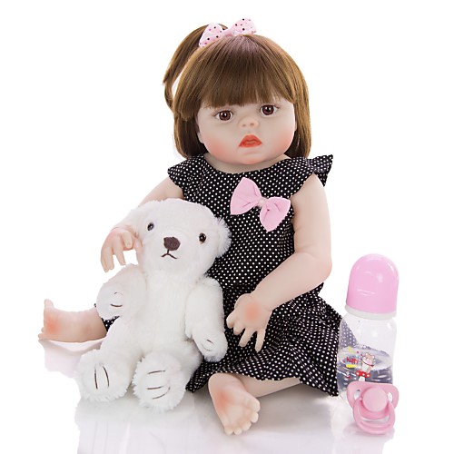 

KEIUMI 19 inch Reborn Doll Baby & Toddler Toy Reborn Toddler Doll Baby Girl Gift Cute Washable Lovely Parent-Child Interaction Full Body Silicone 19D13-C90-H40-T19 with Clothes and Accessories for