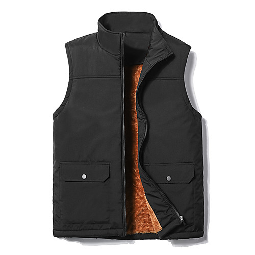 

Men's Hiking Vest / Gilet Fishing Vest Hiking Fleece Vest Top Outdoor Thermal Warm Windproof Quick Dry Multi Pockets Autumn / Fall Winter Spring Fleece Solid Color Black Dark Blue Hunting Fishing