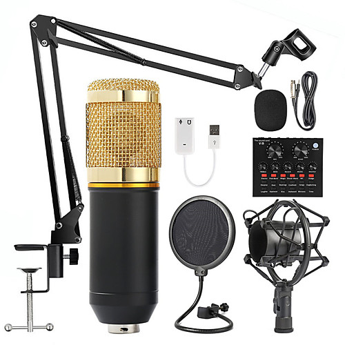 

BM 800 Studio Microphone Kits With Filter V8 Sound Card Condenser Microphone Bundle Record Ktv Karaoke Smartphone Microphone