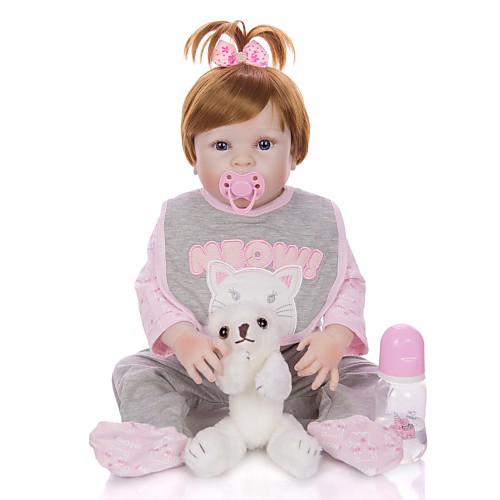 

KEIUMI 22 inch Reborn Doll Baby & Toddler Toy Reborn Toddler Doll Baby Girl Gift Cute Washable Lovely Parent-Child Interaction Full Body Silicone D282-C95-H74-T19 with Clothes and Accessories for
