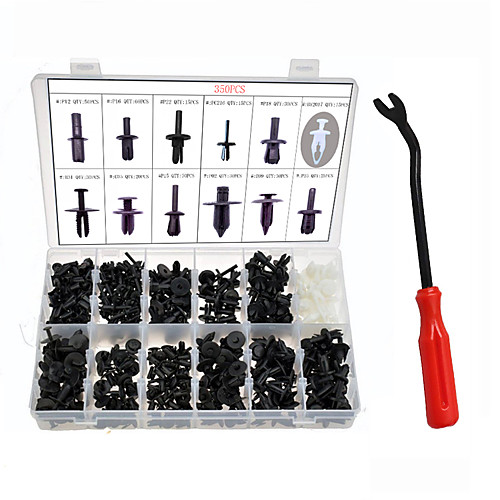 

350pcs Bumper Retainer Clips Car Plastic Rivets Fasteners Push Retainer Kit Most Popular Sizes Auto Push Pin Rivets Set -Door Trim Panel Fender Clips for GM Ford Toyota Honda Chrysle