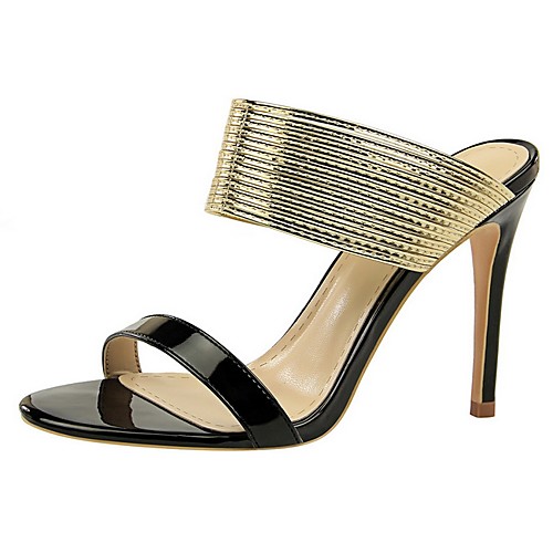 

Women's Clogs & Mules Stiletto Heel Open Toe Daily PU Solid Colored Nude Black Champagne