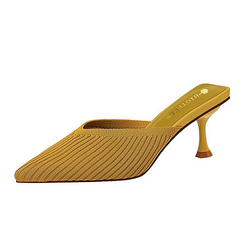 

Women's Clogs & Mules Stiletto Heel Pointed Toe Daily Knit Solid Colored Black Yellow Red
