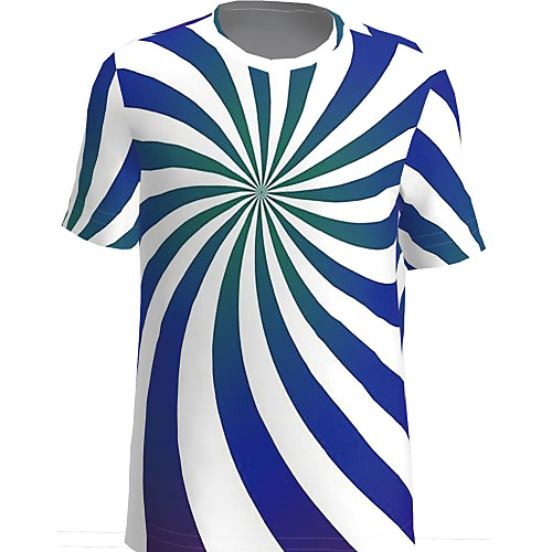 

Men's T shirt Graphic Short Sleeve Daily Tops Basic Round Neck Blue