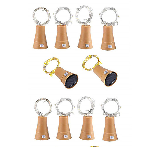 

Outdoor Solar String Light LED Solar Garden Light 10pcs 2M Solar Cork LED String Light Outdoor String Lights Copper Wire String Holiday Fairy Lights 20leds For Christmas Party Wedding Decor