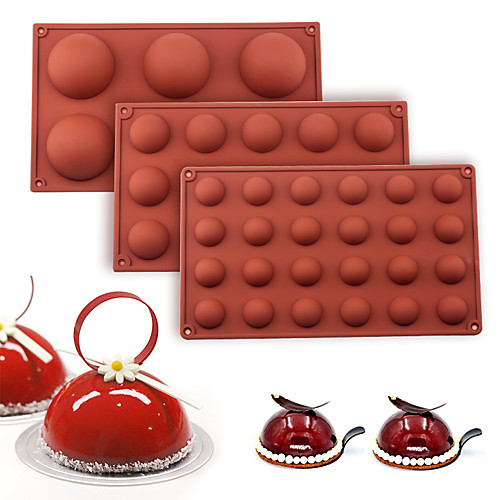 

Ball Sphere Silicone Mold For Cake Pastry Baking Chocolate Candy Fondant Bakeware Round Shape Dessert Mould DIY Decorating