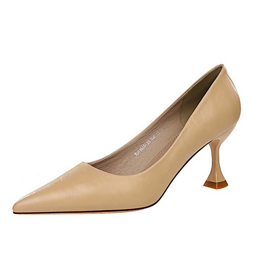 

Women's Heels Pumps Pointed Toe Daily PU Solid Colored Black Red Khaki