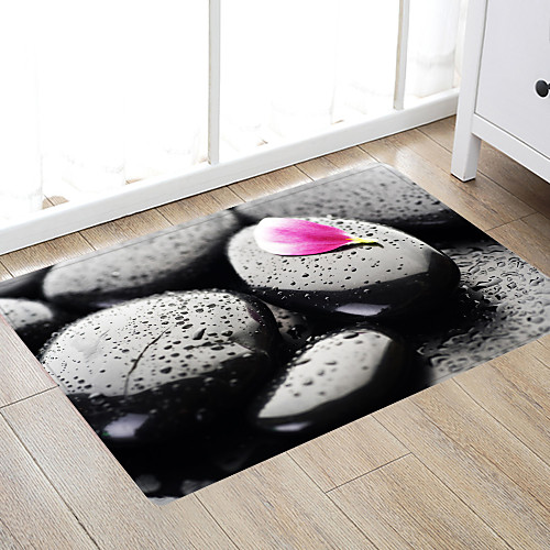 

Peach Blossom Obsidian Modern Bath Mats Nonwoven / Memory Foam Novelty Bathroom