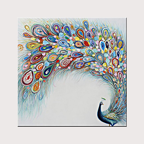 

Oil Painting Hand Painted Square Abstract Animals Modern Rolled Canvas (No Frame)