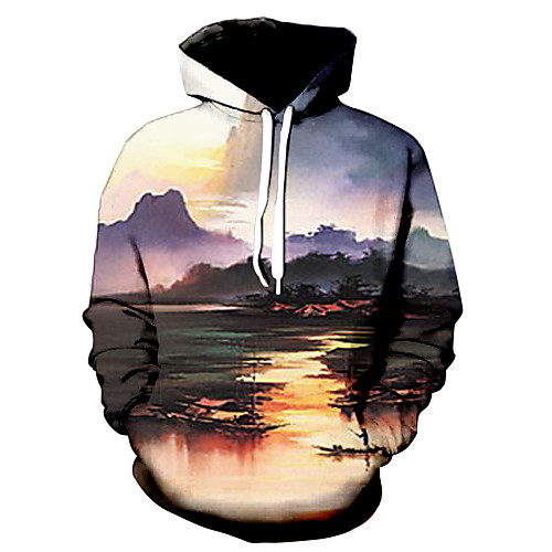 

Men's Hoodie Graphic Hooded Daily 3D Print Basic Hoodies Sweatshirts Rainbow