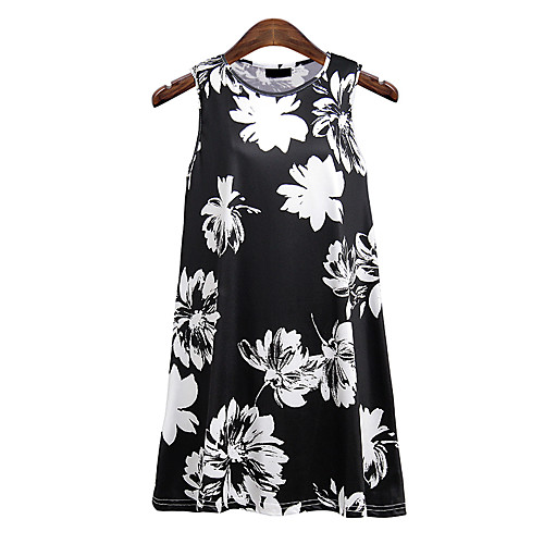 

Women's Tank Top Tie Dye Round Neck Beach Tops Black