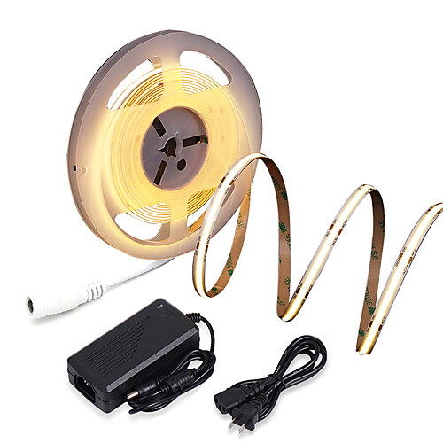 

New Waterproof 16.4ft 5m COB LED Light Strip CRI 80 60W LED Rope Light Bendable Band Light Suitable for High Requirements Office and Home Business Lighting DC12V