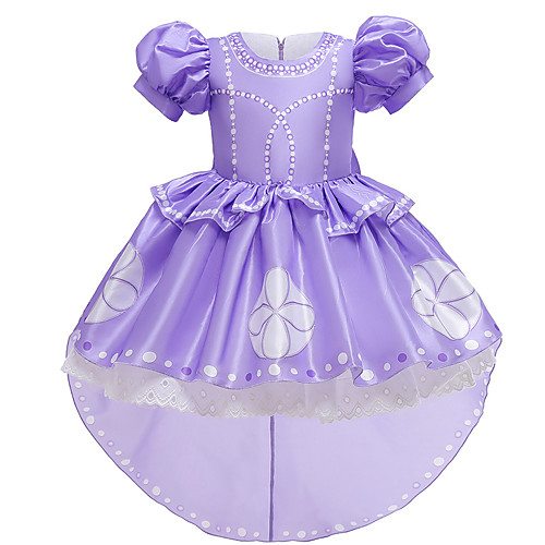 

Princess Sofia Dress Flower Girl Dress Girls' Movie Cosplay A-Line Slip Vacation Dress Purple Dress Christmas Halloween Children's Day Polyester