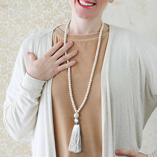 

Women's Long Necklace Tassel Boho Stone White 81 cm Necklace Jewelry For Wedding Gift Masquerade Prom Festival