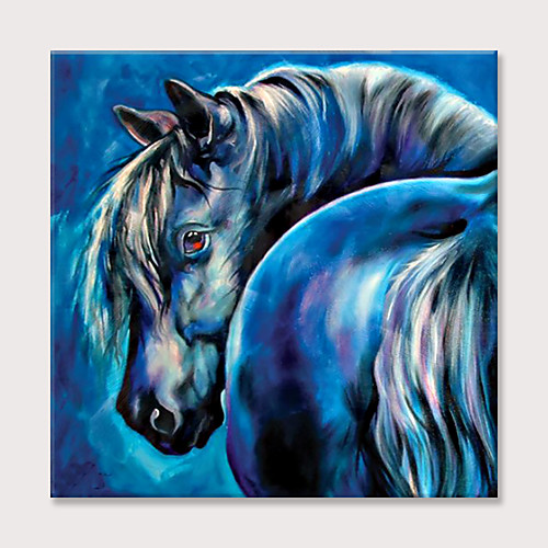 

Oil Painting Hand Painted Square Abstract Animals Modern Rolled Canvas (No Frame)