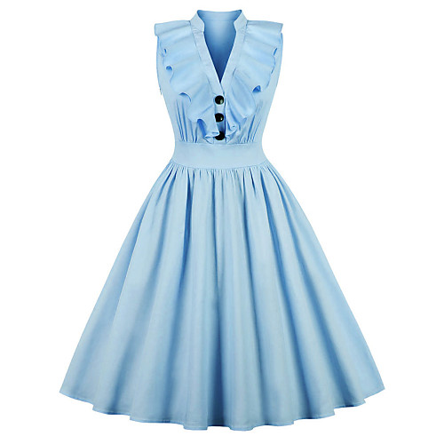 

Audrey Hepburn Dresses 1950s Vintage Vacation Dress Prom Dresses Dress A-Line Dress Tea Dress Rockabilly Women's Spandex Costume Pink / LightBlue Vintage Cosplay Homecoming A-Line