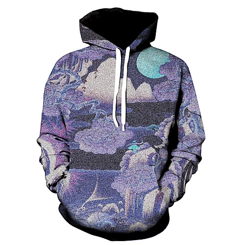 

Men's Hoodie Graphic Hooded Daily 3D Print Basic Hoodies Sweatshirts Purple