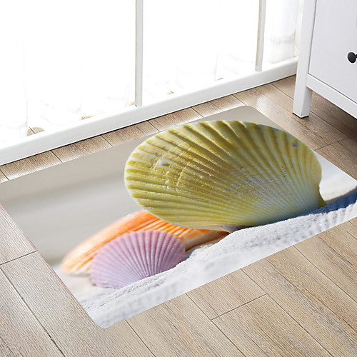 

Scallops On The White Sand Modern Bath Mats Nonwoven / Memory Foam Novelty Bathroom