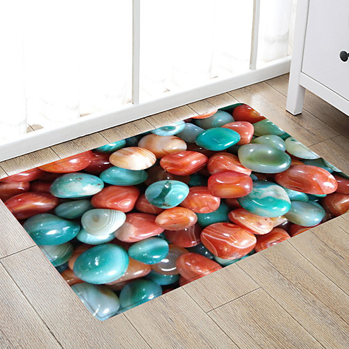 

Colored Glass Beads Modern Bath Mats Nonwoven / Memory Foam Novelty Bathroom