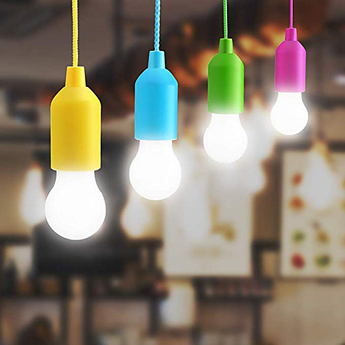 

Colorful Light Bulb Chandelier Portable LED Pull Cord Light Bulb Outdoor Garden Camping Hanging LED Light Lamp