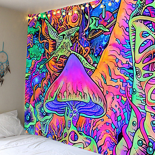 

Psychedelic Abstract Wall Tapestry Art Decor Blanket Curtain Picnic Tablecloth Hanging Home Bedroom Living Room Dorm Decoration Polyester Arabesque Hippie Mushroom Forest