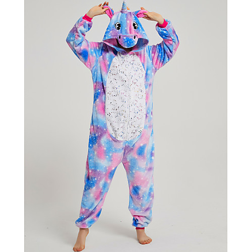 

Adults' Kigurumi Pajamas Unicorn Flying Horse Onesie Pajamas Flannel Fabric Blue Cosplay For Men and Women Animal Sleepwear Cartoon Festival / Holiday Costumes / Leotard / Onesie