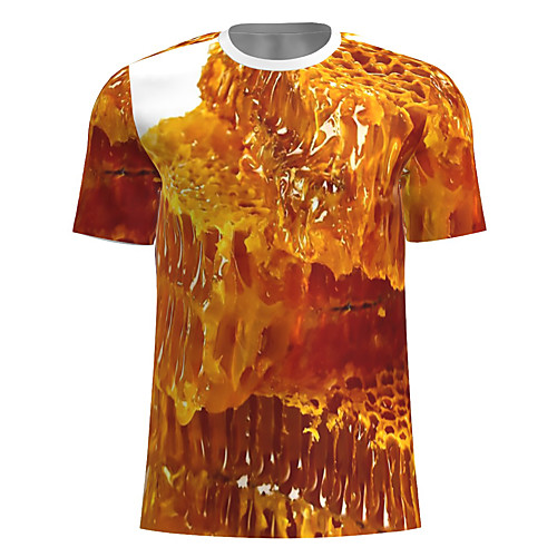 

Men's T shirt Graphic Short Sleeve Daily Tops Basic Yellow