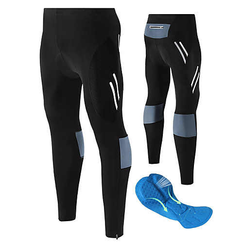 

TRYSIL Men's Cycling Tights Bike Pants / Trousers Bottoms Breathable Sports Solid Colored Black / Silver / Black Mountain Bike MTB Road Bike Cycling Clothing Apparel Bike Wear / Micro-elastic