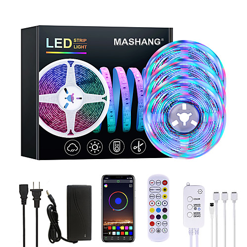 

Bright RGBW LED Strip Lights 15M Music Sync Smart LED Lights Tiktok Lights 3510LEDs SMD 2835 Color Changing with 24 keys Remote Bluetooth Controller for Home Bedroom TV Back Lights DIY Deco