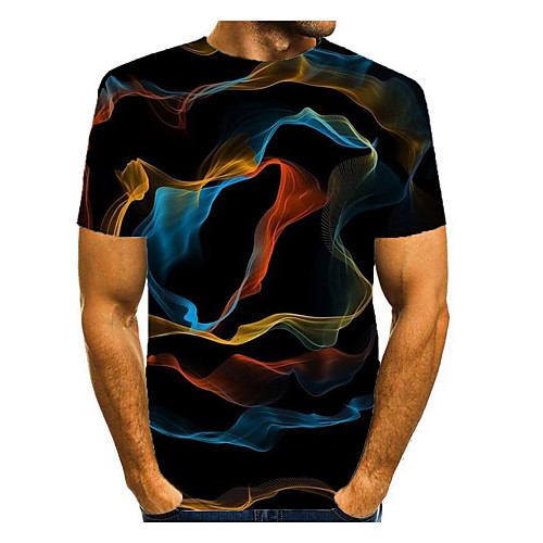 

Men's T shirt Graphic Print Short Sleeve Daily Tops Basic Round Neck Navy Blue
