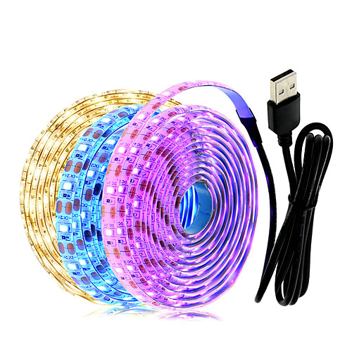 

5M USB LED Strip Lights SMD 2835 DC 5V Waterproof Flexible Light Lamp 60LEDs / M Desktop Decoration Tape TV Background Room Lighting