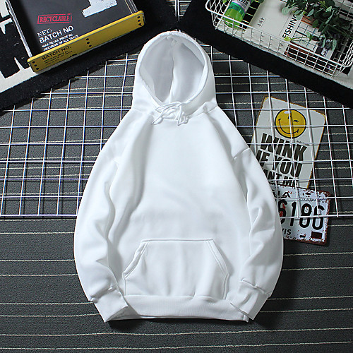 

Men's Hoodie Pullover Black White Blue Pink Minimalist Hoodie Fleece Solid Color Cool Sport Athleisure Hoodie Top Long Sleeve Breathable Warm Soft Comfortable Everyday Use Causal Exercising General