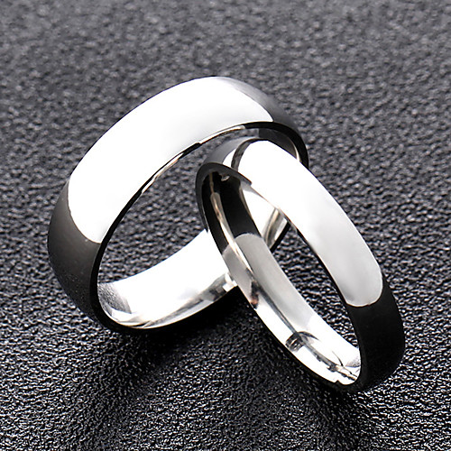 

Band Ring Classic Style Silver King & Queen Titanium Steel Friendship Simple / Couple's