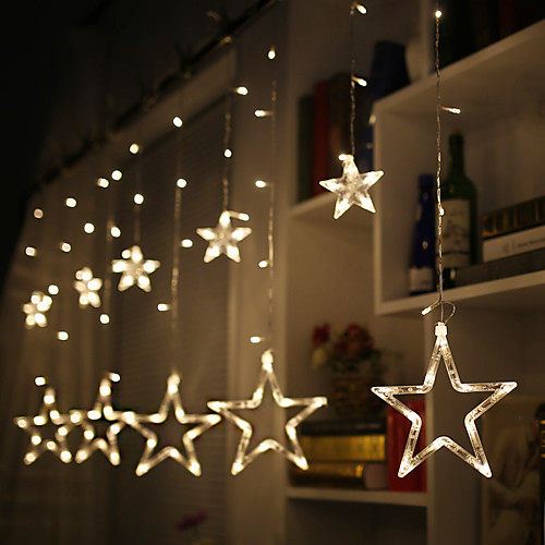 

LED Fairy String Lights 2.5M LED Star Lights Starburst Curtain Window Lights Christmas Decoration Fairy Light Bedroom Outdoor Tree Christmas New Year Wedding Valentine's Day Gift without Battery