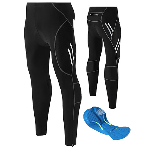 

TRYSIL Men's Cycling Tights Bike Pants / Trousers Bottoms Breathable Sports Solid Colored Black / Silver / Black Mountain Bike MTB Road Bike Cycling Clothing Apparel Bike Wear / Micro-elastic