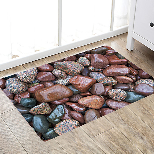 

Brown Stone Modern Bath Mats Nonwoven / Memory Foam Novelty Bathroom