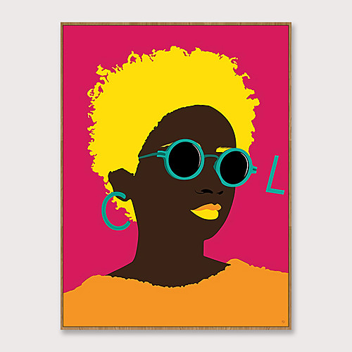 

Wall Art Canvas Prints Painting Artwork Picture Portrait Woman African Pop Decoration Décor Stretched Frame Ready to Hang