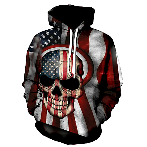 

Men's Hoodie Graphic National Flag Hooded Daily Basic Hoodies Sweatshirts Red