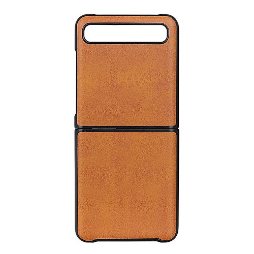 

Case For Samsung Galaxy Z Flip Ultra-thin Back Cover Solid Colored Cow Pattern Leather / TPU Case For Samsung Galaxy Z Flip