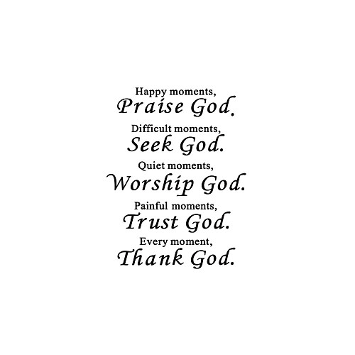

Thank God Thanksgiving God A Generation Of Carved English Proverbs Home Background Decoration Removable Stickers 6045CM