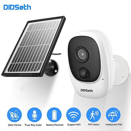 

DIDseth 1080P Rechargeable Battery Powered IP Camera Solar Power Charging 1080P HD Outdoor Wireless Security WiFi Camera