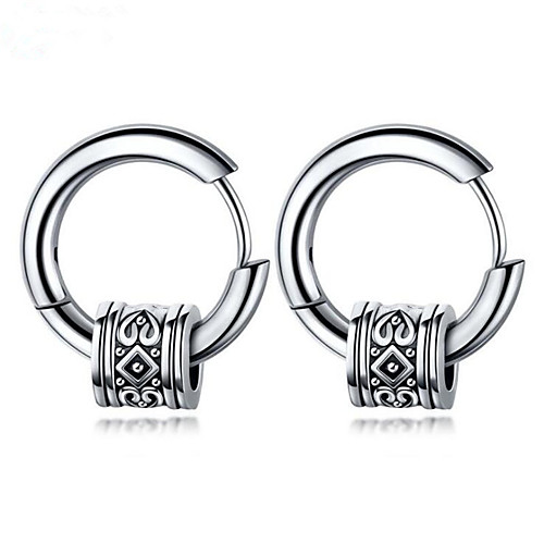 

Men's Earrings Geometrical Totem Series Fashion Stainless Steel Earrings Jewelry Silver For 1 Pair